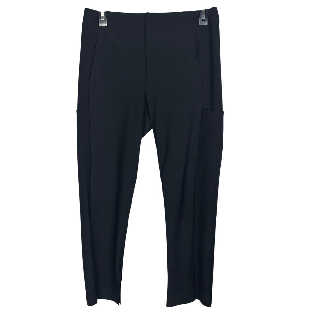 Athleta Black High Rise Ankle Pants Size 6 Stretch Side Pocket Travel Work